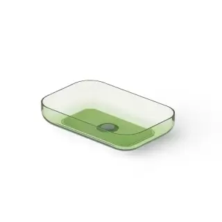 Dea Design Washbasins Раковина 58х38х12см., накладная, без отв., Glasstech, прозрачная смола, цвет: Emerald R3