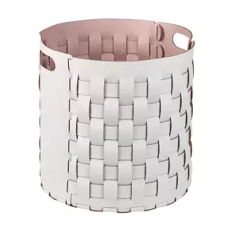 Colombo Adj Круглая корзина Bottega D40хH40см., напольная, цвет: устричный/пепельная роза