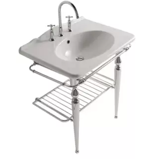 Globo Paestum Консоль напольная 75x53x90см с раковиной на 1 отв, хромированная