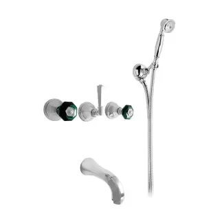 Nicolazzi Teide Chic Смеситель для ванны с 2мя ручками, встроенный, с ручным душем, вкл. внутр часть, излив: 168 мм, цвет: хром