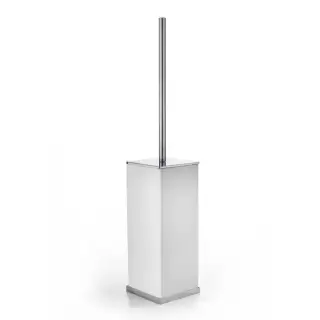 3SC Mood Deluxe White Туалетный ёршик, напольный, композит Solid Surface, цвет: белый матовый/хром