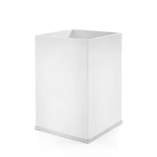3SC Mood Deluxe White Ведро, без крышки, 20х30х20 см, композит Solid Surface, цвет: белый матовый/хром