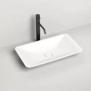 Salini Callista Раковина накладная 57.5х35х9cм, без отв., без перелива, S-Stone, цвет: белый матовый