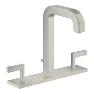 Axor Citterio Смеситель для раковины 170, на 3 отв., ручка: рычаг, с панелью, с донным клапаном, цвет: сталь