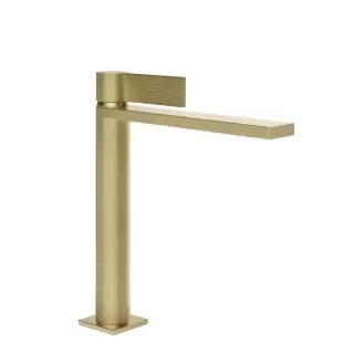 Gessi Inverso Rigato Смеситель для раковины, 1 отв., с донным клапаном "Stop&Go", цвет: Brass Brushed PVD