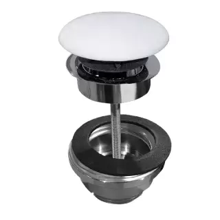 Kerasan Донный клапан клик-клак, покрытие керамика, цвет: белый матовый