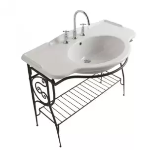 Globo Paestum Консоль напольная 110x60x90см, с раковиной на 1 отв, цвет: состаренный металл