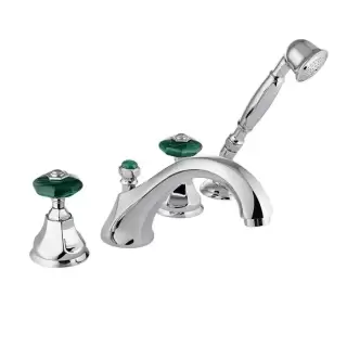 Nicolazzi Teide Смеситель на борт ванны, 4 отв., излив: 223 мм, с ручным душем, цвет: хром