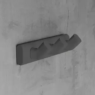 Novellini Giada Крючок тройной, подвесной, цвет: черный матовый