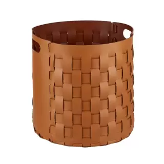 Colombo Adj Круглая корзина Bottega D40хH40см., напольная, цвет: коньяк/бордо