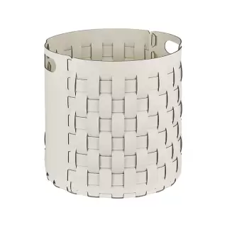 Colombo Adj Круглая корзина Bottega D40хH40см., напольная, цвет: белый/панна котта