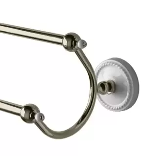 Devon&Devon Dorothy Полотенцедержатель двойной 60см, подвесной, цвет: белый/никель блестящий
