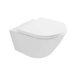 GLOBO Forty3 Унитаз подвесной безободковый 57x36 см, с системой скрытого крепежа, цвет: белый