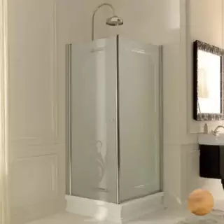 Kerasan Retro Душевое ограждение 80х96х180см., профиль бронза, стекло матовое