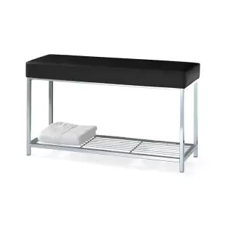 Decor Walther DW 67 Скамья с полочкой 90x30x52см, напольная, цвет: хром / черный