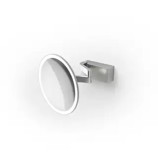 Decor Walther Vision R 5X Косметическое зеркало с подсветкой, цвет: матовая нержавеющая сталь