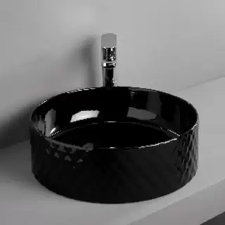 Artceram Rombo Раковина 44 см, без отв., без слив-перелива, цвет: черный глянцевый