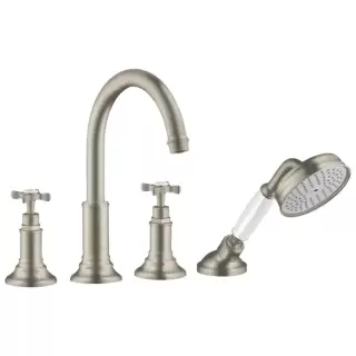 Axor Montreux Смеситель на край ванны, на 4 отв, внешняя часть, цвет: никель шлифованный