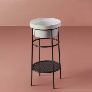 Artceram FUORI SCALA Металическая структура &Oslash;38хh83см с раковиной без отв под смеситель, Fuori Scala &Oslash;41, напольная, цвет: черный матовый/белый матовый