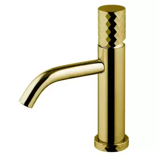 Fima Carlo Frattini Spillo Tech Смеситель для раковины, на 1 отв., XS, с донным клапаном, цвет: золото