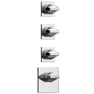 Bossini Apice Смеситель для душа встраиваемый, термостатический, 3 запорных вентиля, внешняя часть, цвет хром