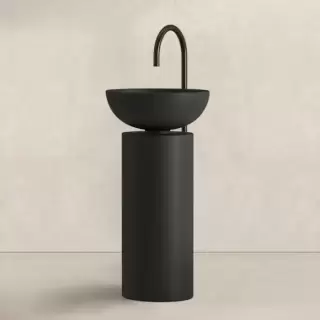 Noorth milldue edition SABA 45 Раковина напольная &Oslash;45x90см, слив в пол, без отв., цвет: черный матовый