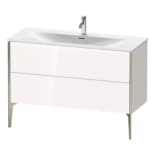 Duravit XViu Тумба подвесная 121x48x59.1см, с раковиной, 2 ящика, цвет: белый глянцевый/champagne matt