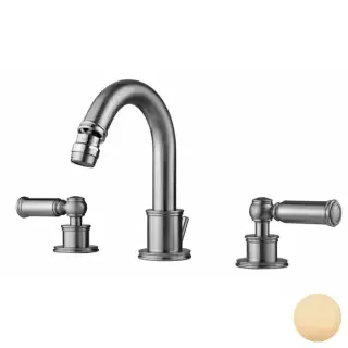 Bossini Liberty Смеситель для биде на 3 отверстия с поворотным изливом и заглушкой 1&rdquo;1/4, цвет: античная бронза