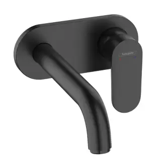 Hansgrohe Vernis Blend Смеситель для раковины, настенный, излив 204 мм, внешняя часть, цвет: матовый черный