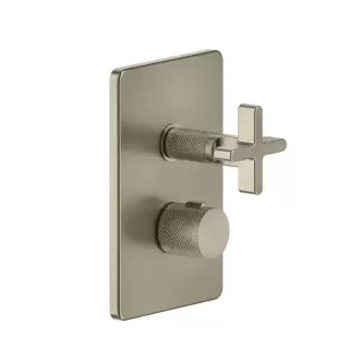 Gessi Inciso+ Встраиваемый термостатический смеситель на 1 источника, резьба 1/2", внешняя часть, цвет: finox