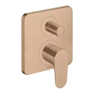 Axor Citterio M Смеситель для ванны, встраиваемый, с переключателем на 2 потока, с защитой, цвет: шлифованное красное золото