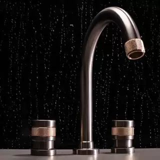 Nicolazzi Khady Смеситель для раковины на 3 отв., цвет: Black Nichel/Rose Gold