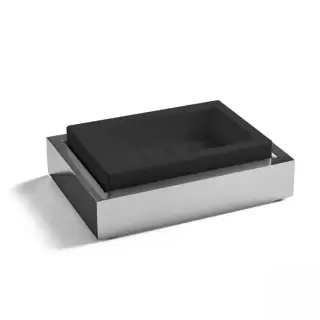 3SC SK 3.0 Мыльница подвесная, композит Solid Surface, цвет: чёрный/хром
