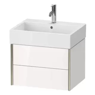 Duravit XViu Тумба подвесная 58.4x45.4x39.7см, с раковиной, 2 ящика, цвет: белый глянцевый/champagne matt