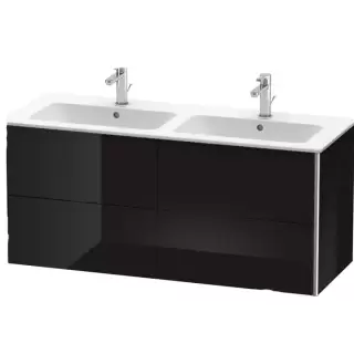 Duravit XSquare Тумба подвесная, 128х47.8х56см, с раковиной и 4 выдв ящиками, цвет: черный глянцевый