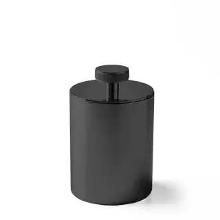 3SC Metal Tonda Баночка универсальная, D8хh13 см, с крышкой, настольная, цвет: черный матовый