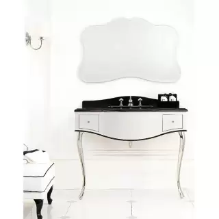 Devon&Devon Audrey Комплект мебели, ножки: светлое золото, 111х57,5хh89,5/99,5см., напольный, цвет: белый/черный