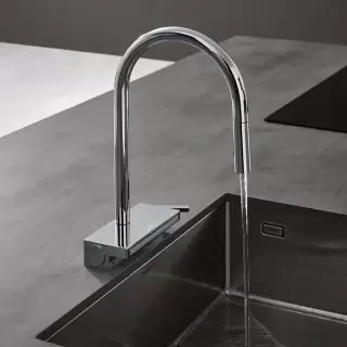 Hansgrohe Aquno Select M81 Смеситель для кухни, 1 отв., каскад, цвет: сталь