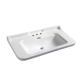 Kerasan Waldorf Раковина 120х55 см, 3 отв., керамическая, цвет: белый/хром