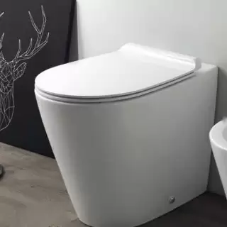 Simas Gambassi Унитаз приставной безободковый 56.5х37,5 см, цвет: белый