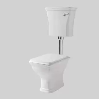 Artceram CIVITAS Унитаз 36х54см., со средним бачком и трубой хром, с механизмом с фронтальной ручкой, с сиденьем, микролифт, цвет: белый/хром