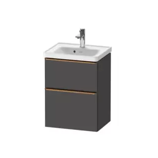 Duravit D-Neo Тумба под раковину 48.4x37.2см., подвесная, с выдв. ящиком и выдв. отделением, цвет: графит матовый