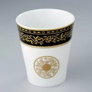 THG Marquise noir décor Or Стакан керамический, настольный, декор черный/золото, цвет: белый