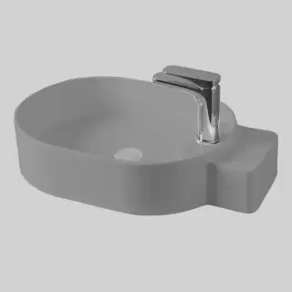 Artceram Cartesio Раковина 58х36 см, накладная, 1 отв., цвет: серый глянцевый