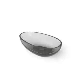 Dea Design Washbasins Раковина 60х36х15.8см., накладная, без отв., Glasstech, прозрачная смола, цвет: Smoky Black R4