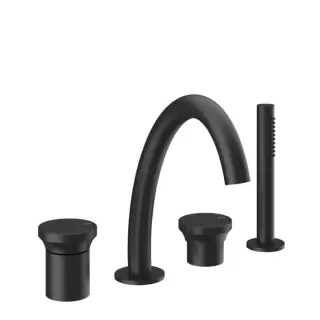Gessi Origini Смеситель для ванны на 4 отв, с ручной лейкой, цвет: Black XL