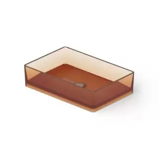 Dea Design Washbasins Раковина 60х40х14.5см., накладная, без отв., Glasstech, прозрачная смола, цвет: Sunset R1