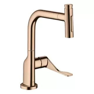 Axor Citterio Кухонный Смеситель 230, на 1 отв.,  с вытяжным изливом 2jet, цвет: полированное красное золото