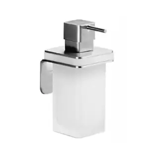 Colombo Over Дозатор для жидкого мыла, подвесной, цвет: матовая сталь/матовое стекло