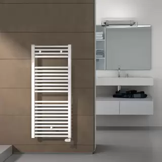 Irsap Ares Полотенцесушитель электрический 58x111.8x3см (22 трубок-2 пром), мощность:700 ватт, с белым регулятором темп-ры, провод: 120см, цвет: белый